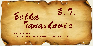 Belka Tanasković vizit kartica